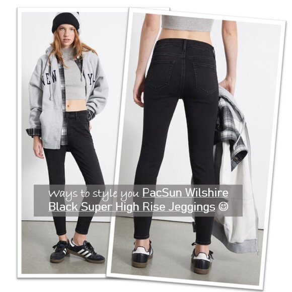 PacSun Wilshire Black Super High Rise Jeggings - Black, Size 25 - Picture 14 of 16